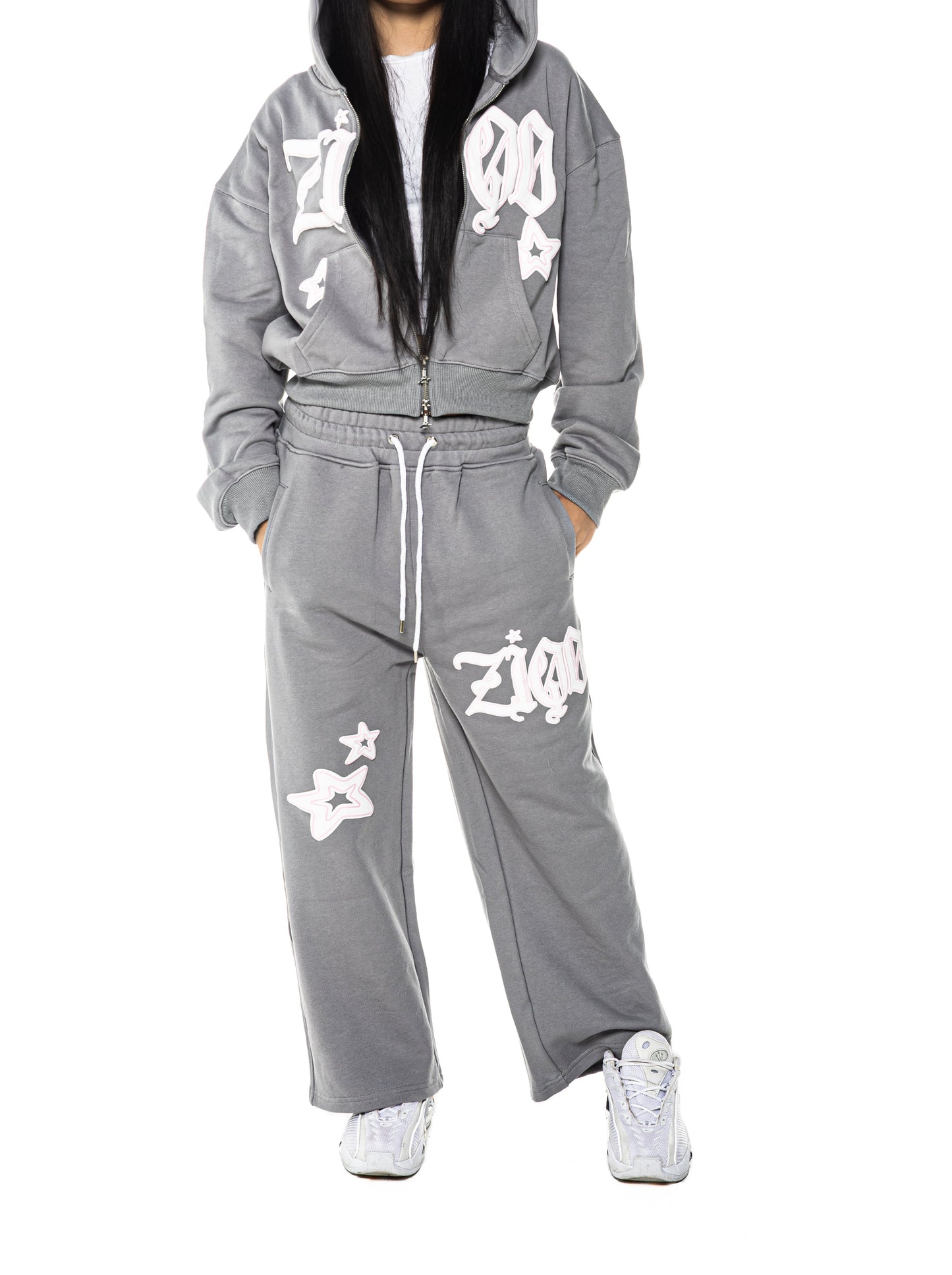 Grey star ZIQO Womens Hoodie