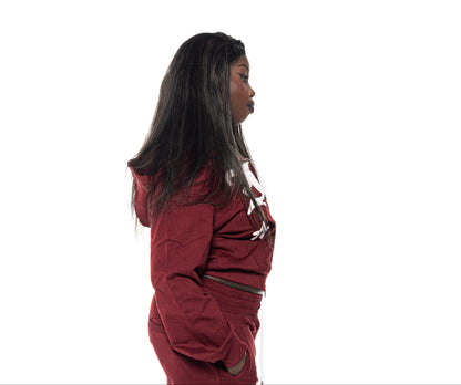 Maroon star ZIQO Womens Hoodie