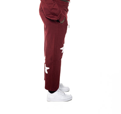 Maroon star ZIQO Womens Pants